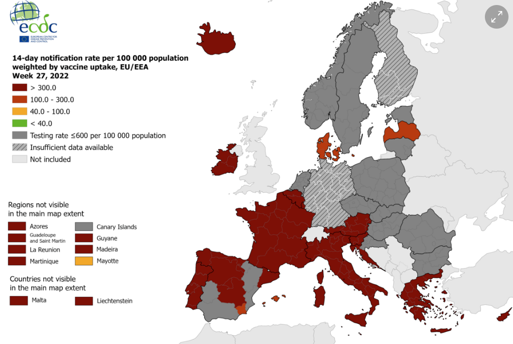 Ο ΠΟΥ προτρέπει τις κυβερνήσεις να επαναφέρουν τη μάσκα - Η Ελλάδα στο "βαθύ κόκκινο" του ευρωπαϊκού χάρτη